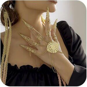 Finger Nails Claw Bracelet Metal Alloy Gothic Costume Halloween Accessory